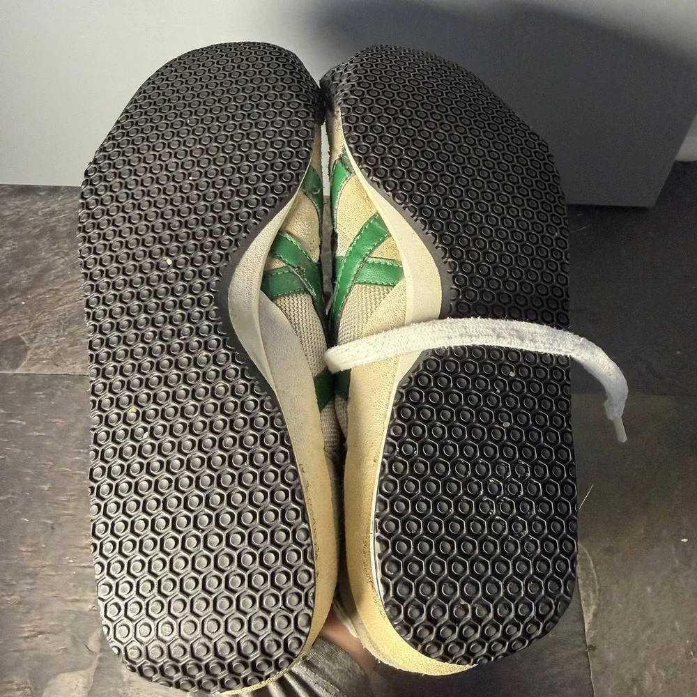 VTG ASICS Onitsuka Tiger Shoes Men's SZ 10 Green White Casual Sneakers RETRO